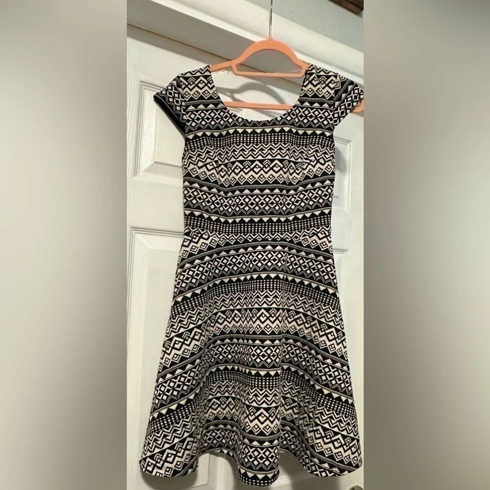 Mossimo Tribal Aztec Print Fit and Flare Dress, Size Small